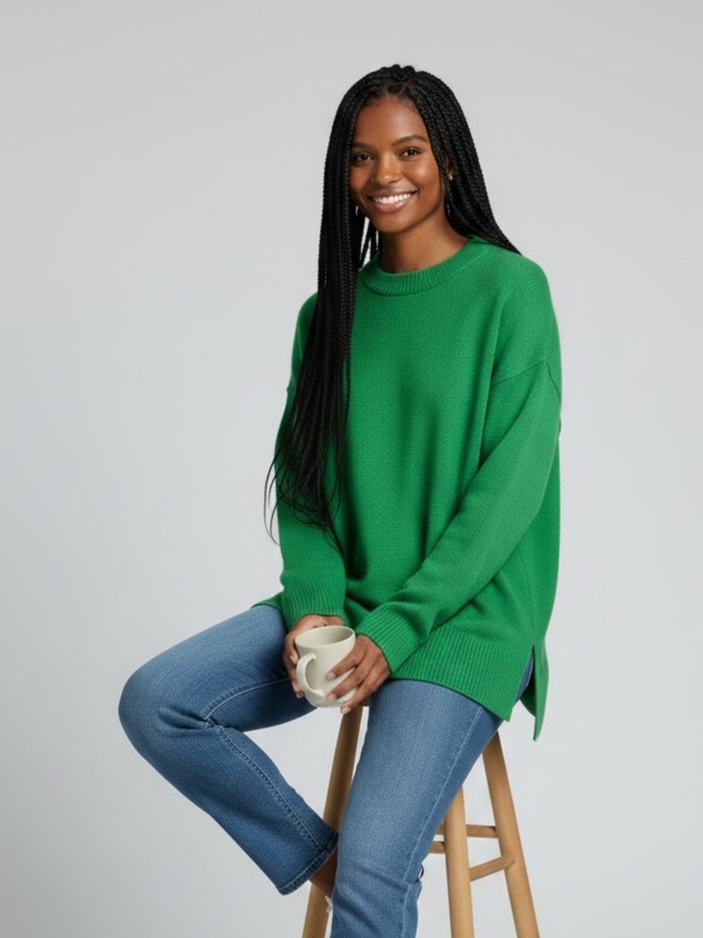 aerie Bright Green Crewneck Sweater